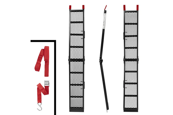 ProPlus 390094 hopfällbara ramper stålramper för släpvagnar 203 cm 680 kg set om 2