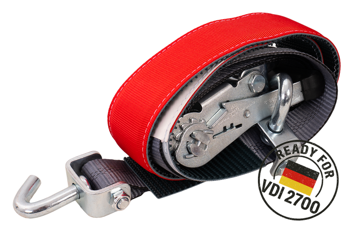 HEFFA CARLINE 130 bärgningsbilstransportband hjulsäkringsband 2,8m/50mm/5t VDI 2700