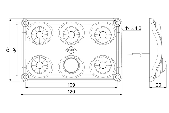 HORPOL LWD2156 LED 900lm bilkupélampa med rörelsesensor