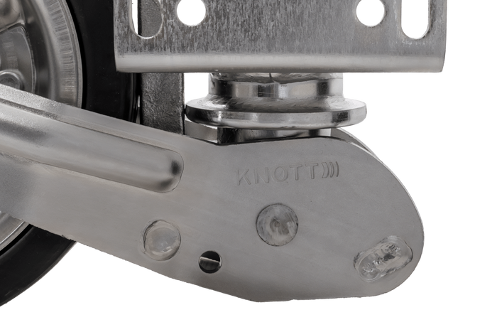 KNOTT ATK60 förstärkt stödhjul med handtag 350kg 60mm 785-1020mm