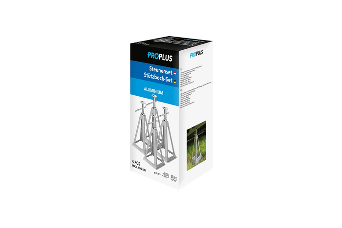 Set med fyra utdragbara stöd ProPlus 360803 stabilisator för 3600 kg släpvagn 430 mm