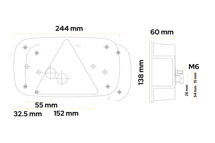 ASPÖCK Multipoint III bakljus bajonett 5-polig 7 funktioner vänster+höger