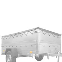 Släpvagnsram H-0 med platt presenning grå 205 x 130 cm för GARDEN TRAILER 201 KIPP