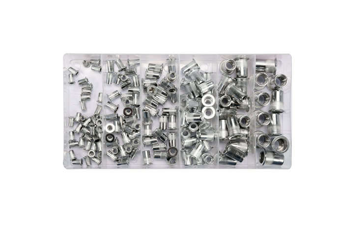 YATO YT-36460 nitmuttrar i aluminium, storlek M3-M10, 150 delar