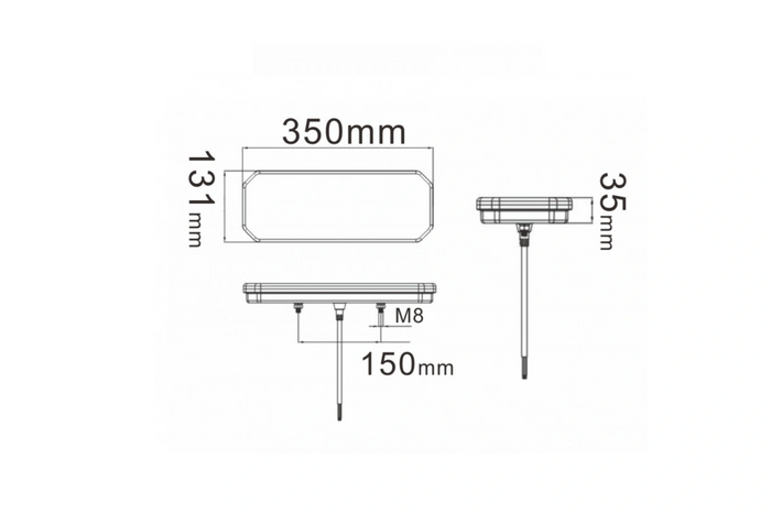 TruckLED L1949+L1950 bakljus LED-kabel 0,45m 6 funktioner vänster+höger