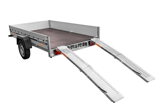 UNITRAILER ALR004B hopfällbara ramper stålramper för släpvagnar 190 cm 400 kg set om 2