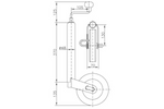 Stödhjul med klämma UNITRAILER 150kg 48mm 505-730mm