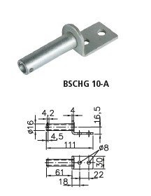 Sidogångjärn med handtag WINTERHOFF BSCH 10-17-170+BSCHG 10-17-A komplett släpvagnsmontering