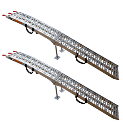 UNITRAILER ALR003 hopfällbara ramper aluminiumramper för släpvagnar 221cm 680kg med rem och stöd, set om 2