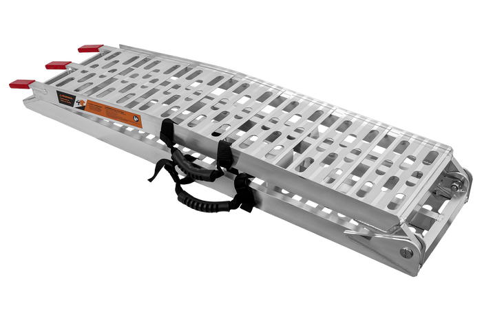 UNITRAILER ALR003 hopfällbar ramp aluminiumramp för släpvagn 221cm 340kg med rem och stöd