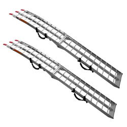 UNITRAILER ALR002 hopfällbara ramper aluminiumramper för släpvagnar 221cm 680kg med rem, set om 2