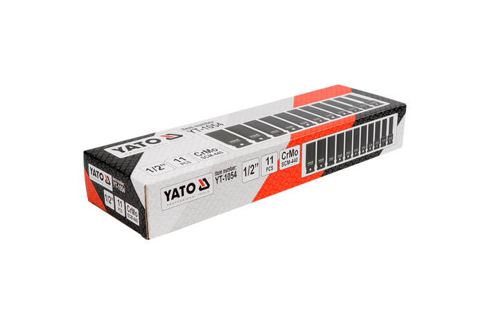 YATO YT-1054 långa krafthylsor 1/2" hylsor 11 st.