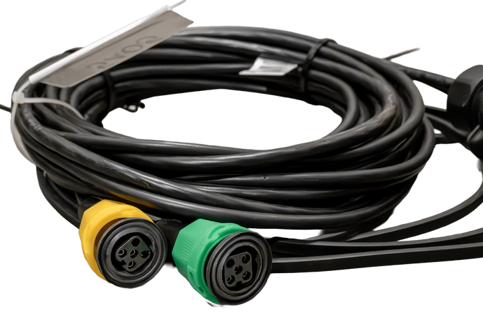 UTTAG MANTES elinstallation släpvagnskablage 4,7 m 7-PIN kontakt bajonetter 2x 5-PIN + 2x 2-PIN