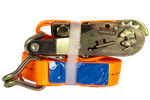 Set med fyra UNITRAILER 6m/25mm/1t orange transportband med spännare