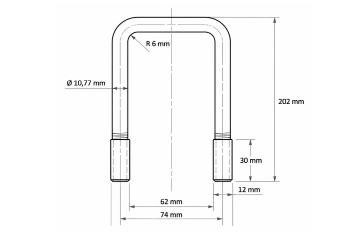 DROMET fyrkantsklämma typ C-klämma M12 62×202mm