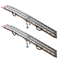 UNITRAILER ALR003 hopfällbara ramper aluminiumramper för släpvagnar 221cm 680kg med rem och stöd, set om 2