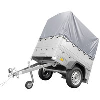 Unitrailer trailer Garden Trailer 150 KIPP (NY) med stödhjul, bissidor och H-800 ram med grått lock