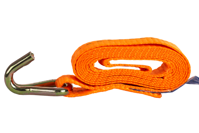 Set med fyra UNITRAILER 2m/25mm/1t orange transportband med spännare